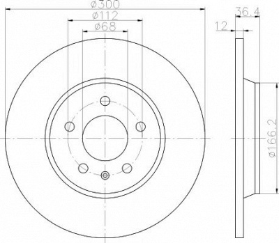 HELLA PAGID 8dd355113931 -  Тормозной диск